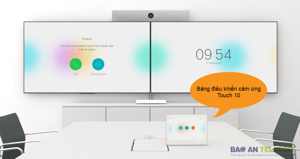 Cisco Webex Room Kit trang bị cho bạn một màn hình cảm ứng Touch 10