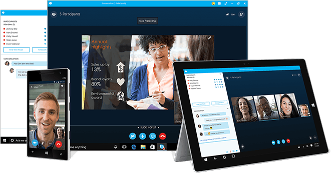 Skype for Business video conferencing application